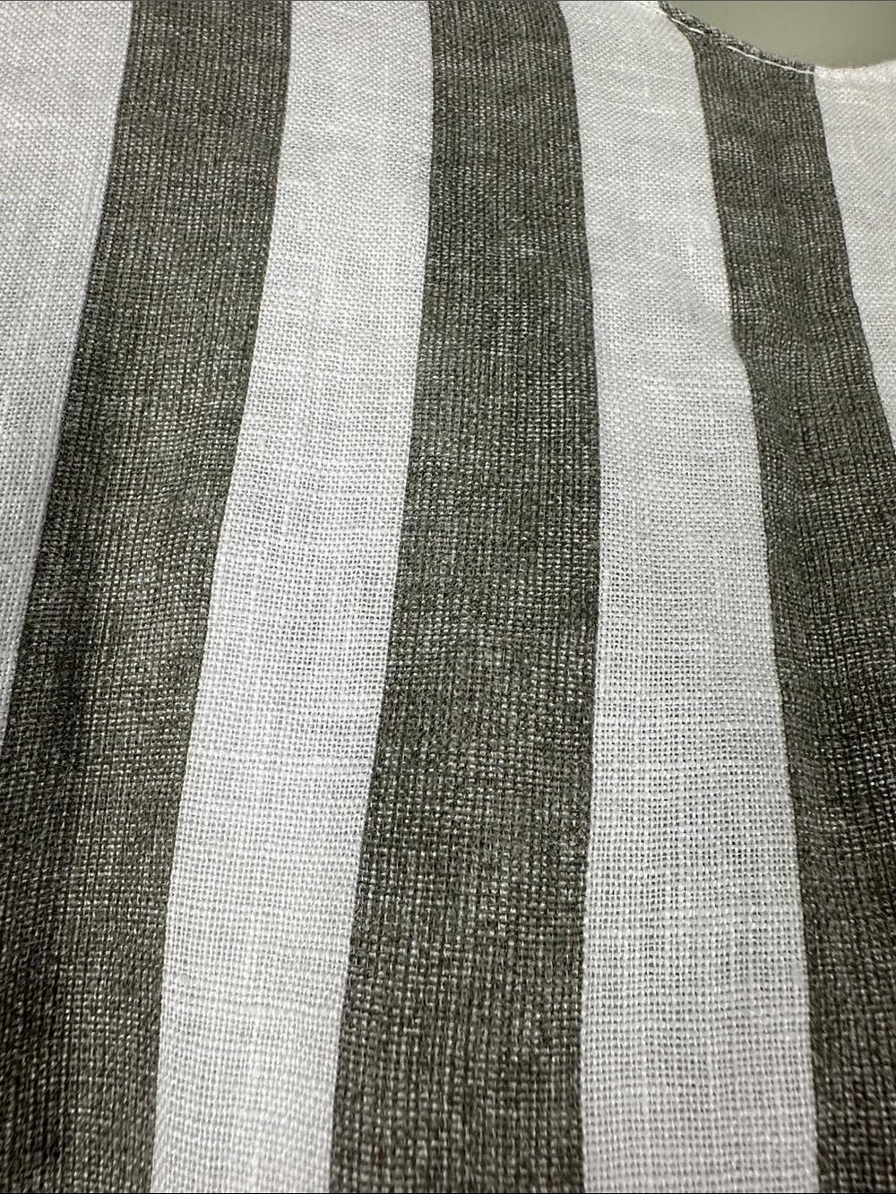 Italy 100% linen dress striped sleeveless pockets minimalist vacation resortwear - Picture 8 of 9